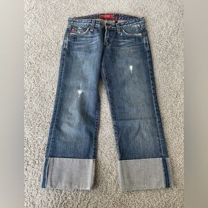 Big Star Jeans Womens Size 27 Regular Blue Medium Wash Denim Trace Capri Cuffed